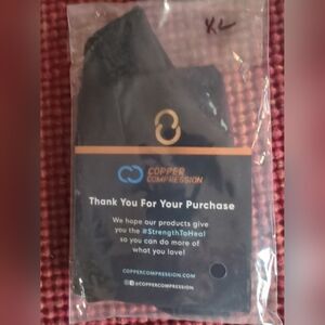 Pair Of Copper Compression Black Knee Brace Size XL